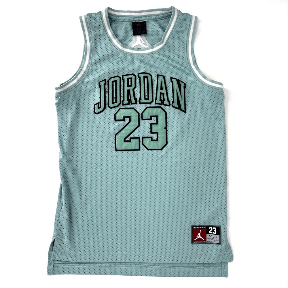 Air Jordan 23 Youth Classic Mesh Stitched Jersey Tank Foam Mint Medium 10-12 Y